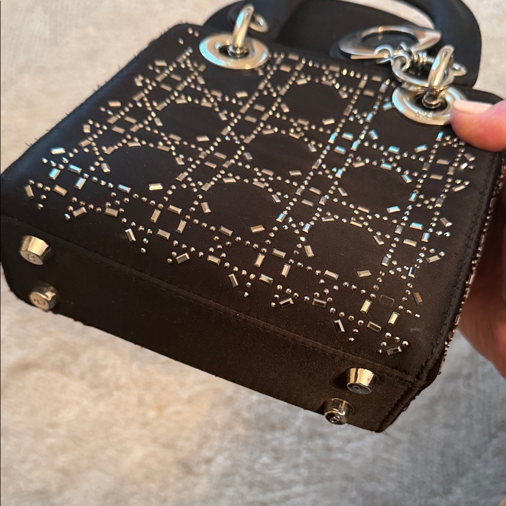 Black Handbag with Silver Sparkling Accents - Picture 13 of 13